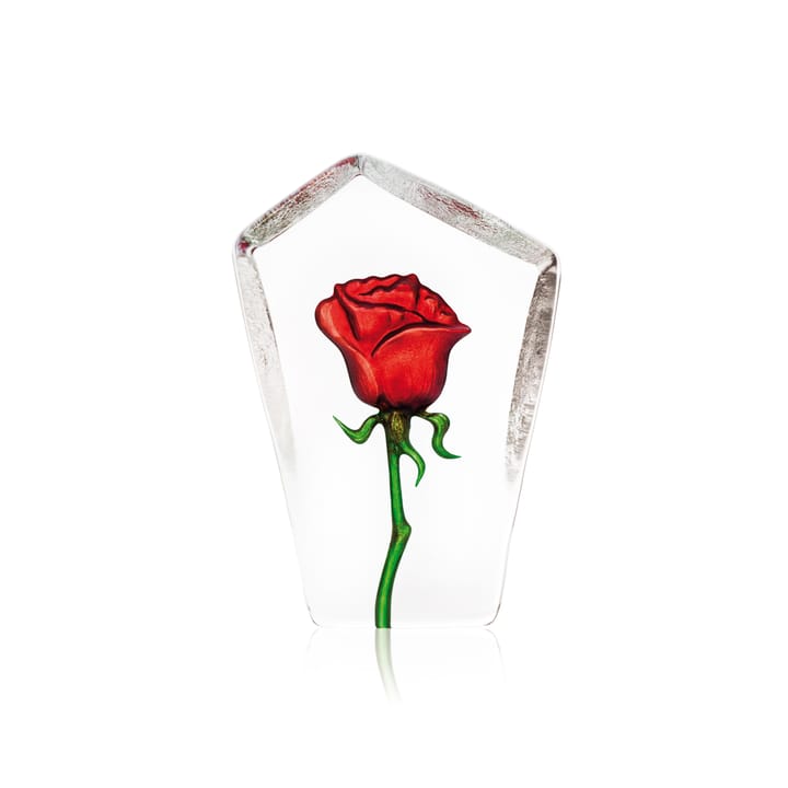 Floral Fantasy rose γυάλινο γλυπτό - Κόκκινο - Målerås Glasbruk