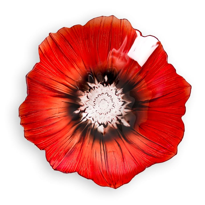 Poppy μπολ μεγάλο, κόκκινο-μαύρο Målerås Glasbruk