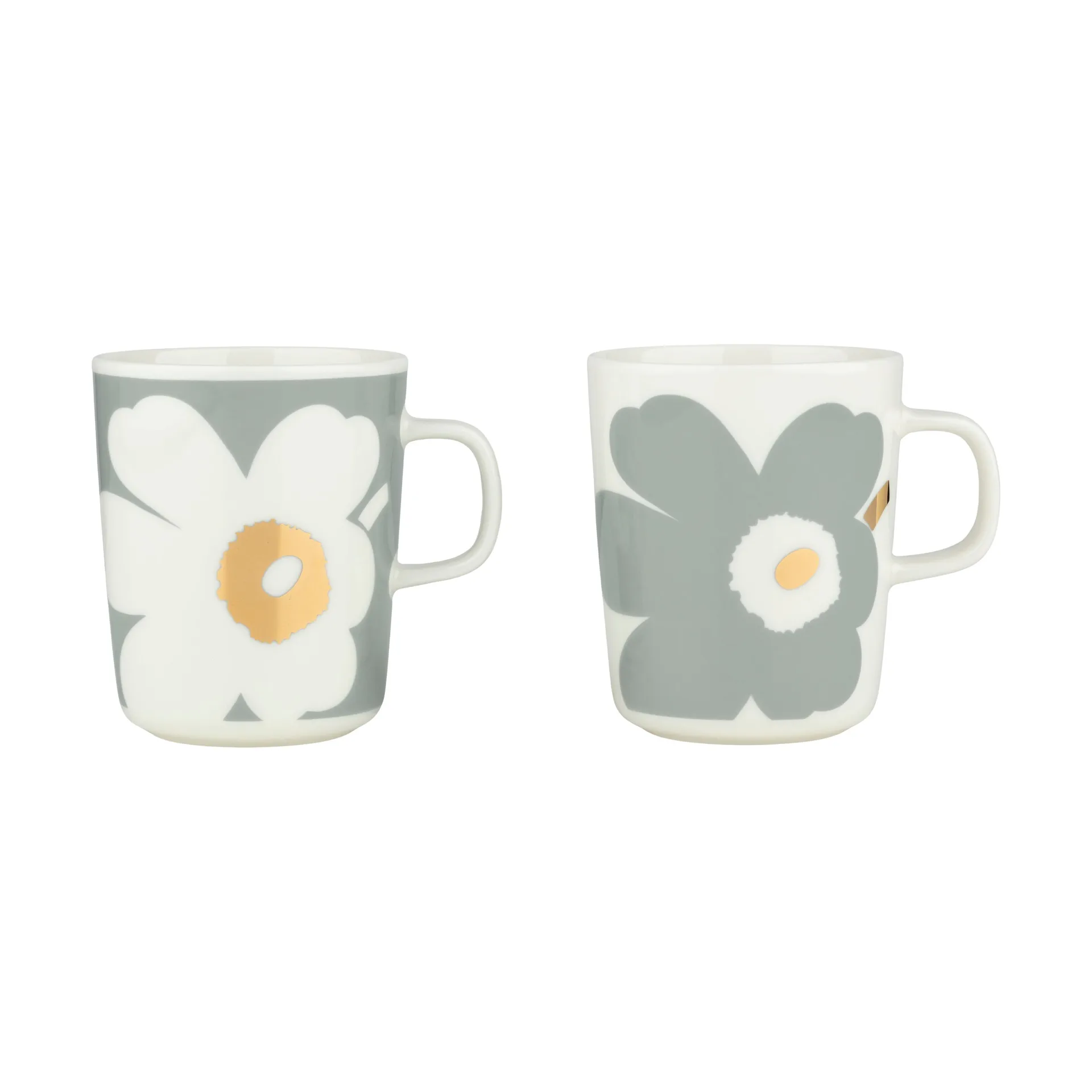 Πακέτο δύο κούπες επετείου 60 χρόνων Unikko 25 cl, White-light grey-gold Marimekko