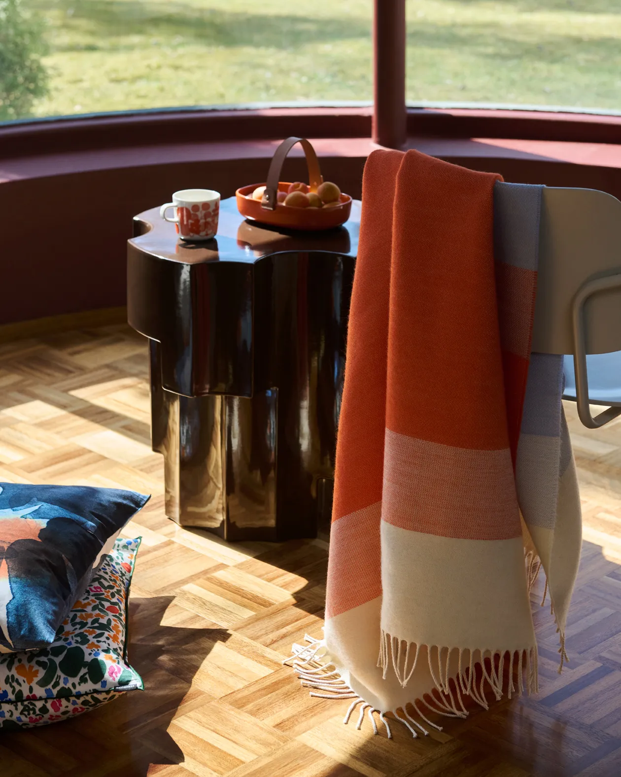 Hennika κουβέρτα 120x180 εκ., Orange-white-Light blue Marimekko