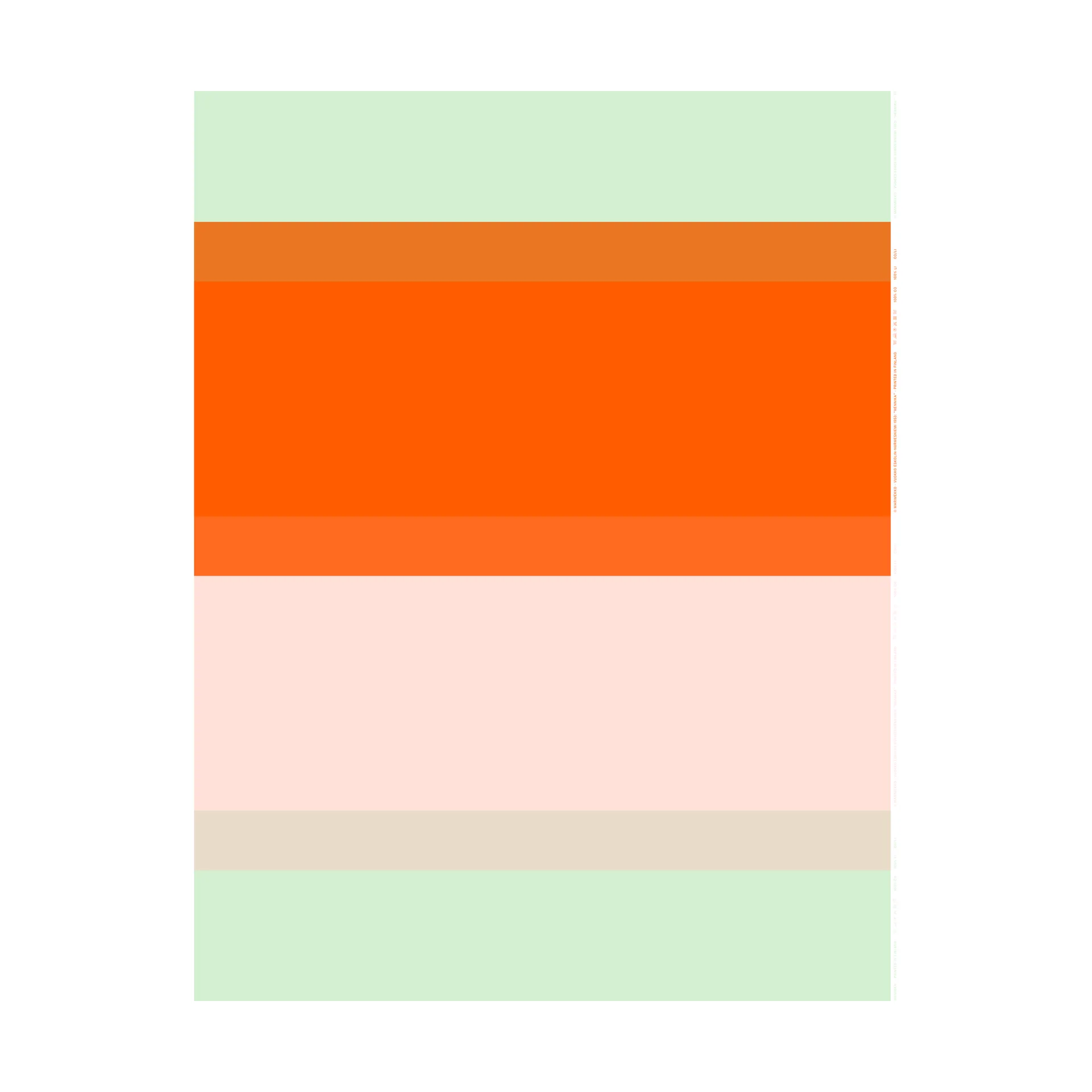 Hennika βαμβακερό ύφασμα, Orange-light pink-sage Marimekko