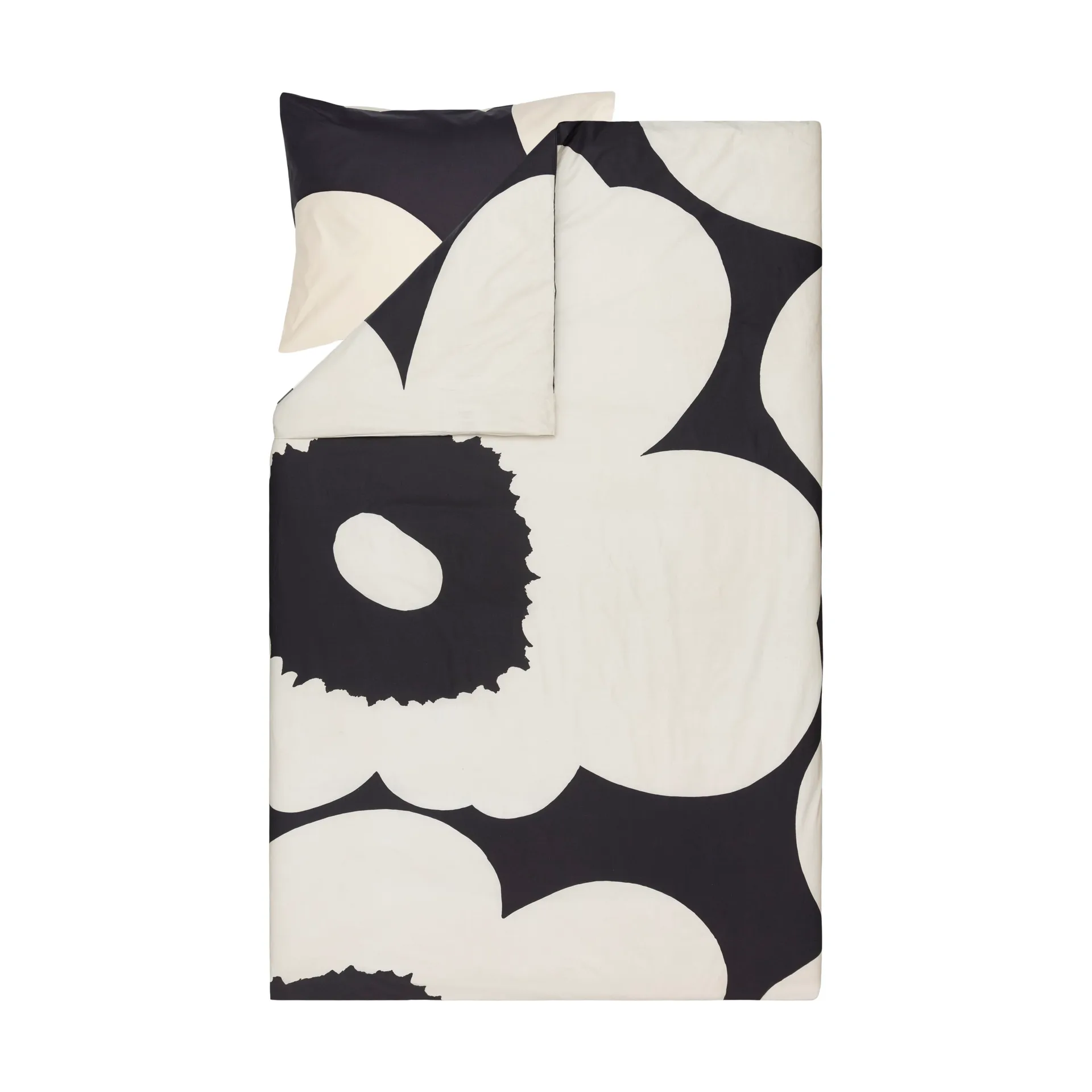 Παπλωματοθήκη Iso Unikko 150x210 cm, Charcoal-off white Marimekko