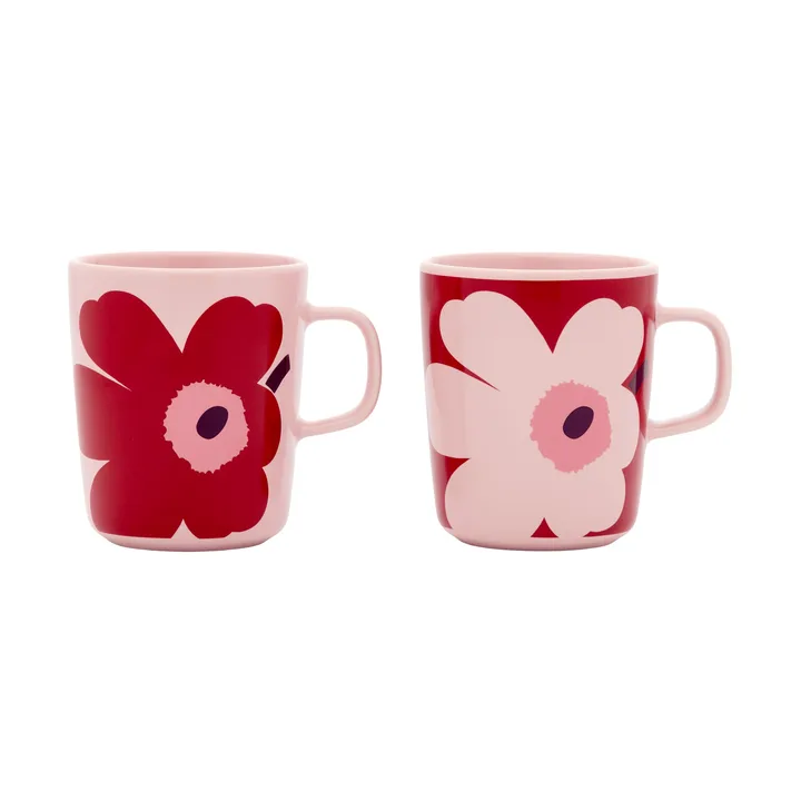 Juhla Unikko κούπα 25 cl 2-pack - Pink-cranberry-plum - Marimekko