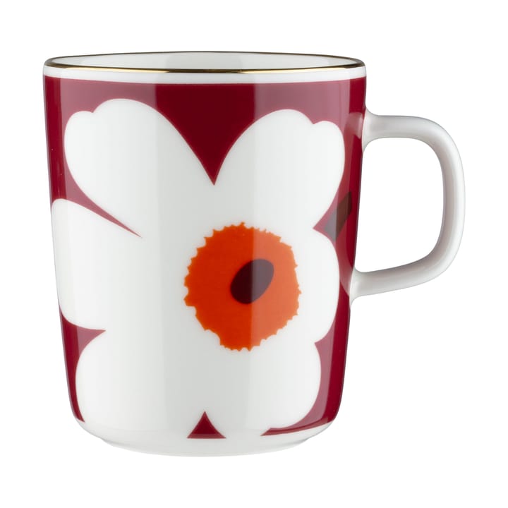 Juhla Unikko κούπα 25 cl 2-pack, White-burgundy-gold Marimekko