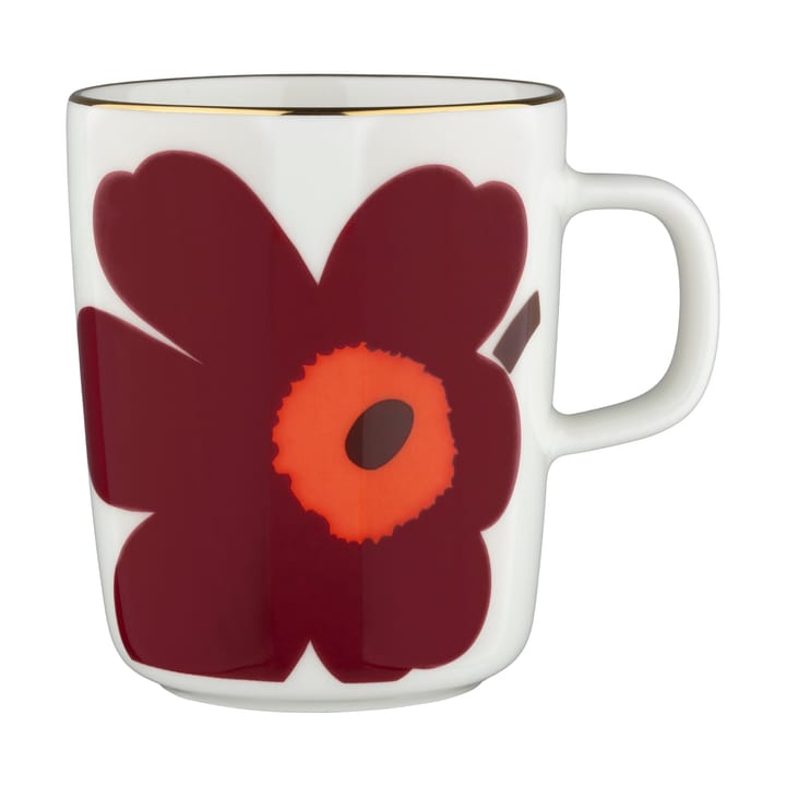 Juhla Unikko κούπα 25 cl 2-pack, White-burgundy-gold Marimekko