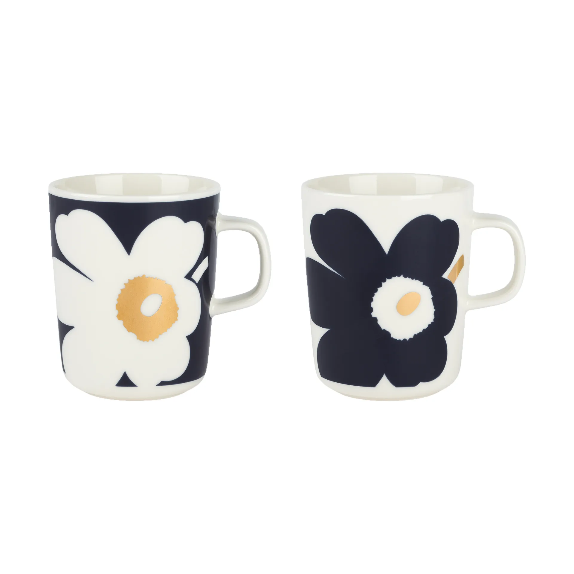 Juhla Unikko κούπα 25 cl 2-pack, White-dark blue-gold Marimekko