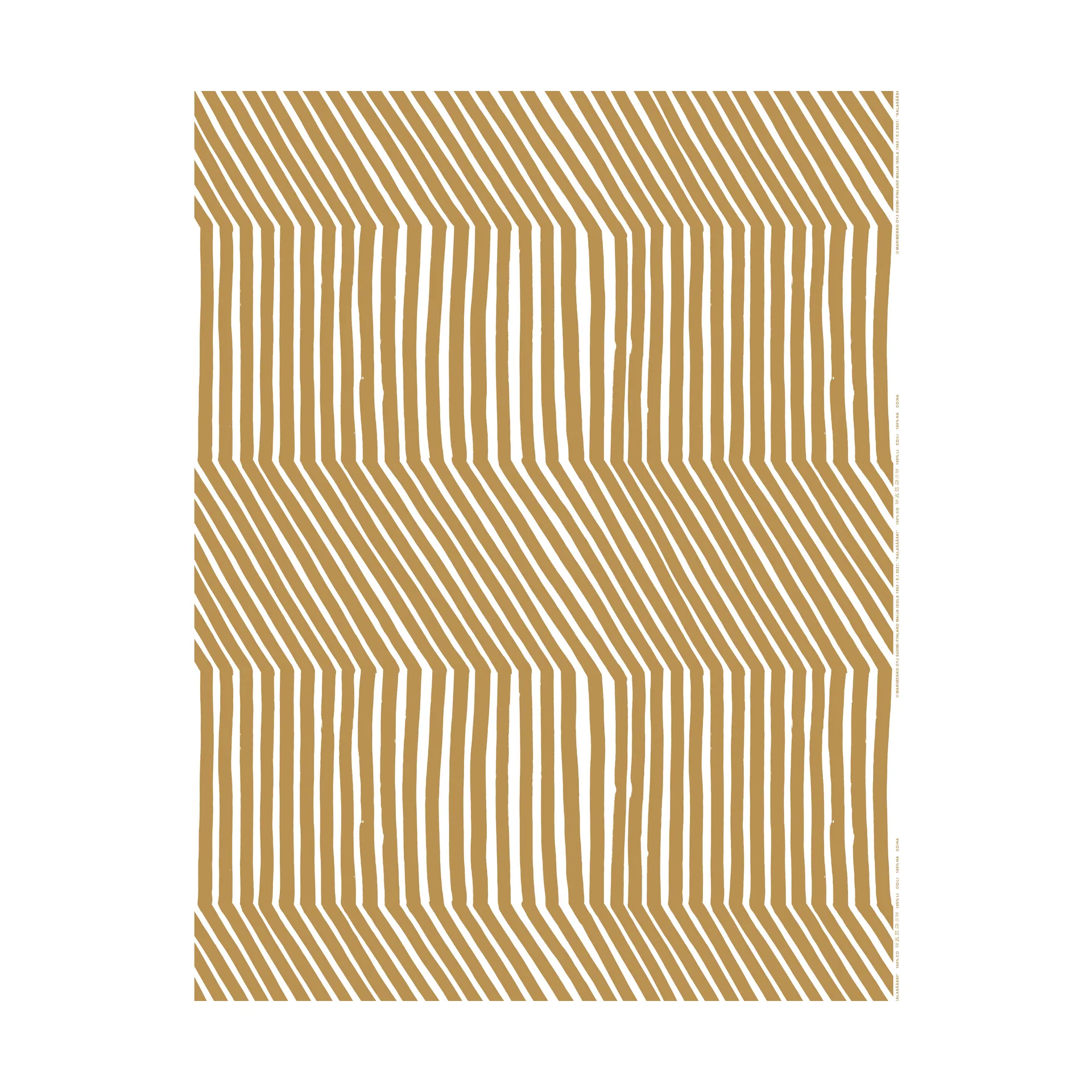 Βαμβακερό ύφασμα Kalasääski, White-straw Marimekko