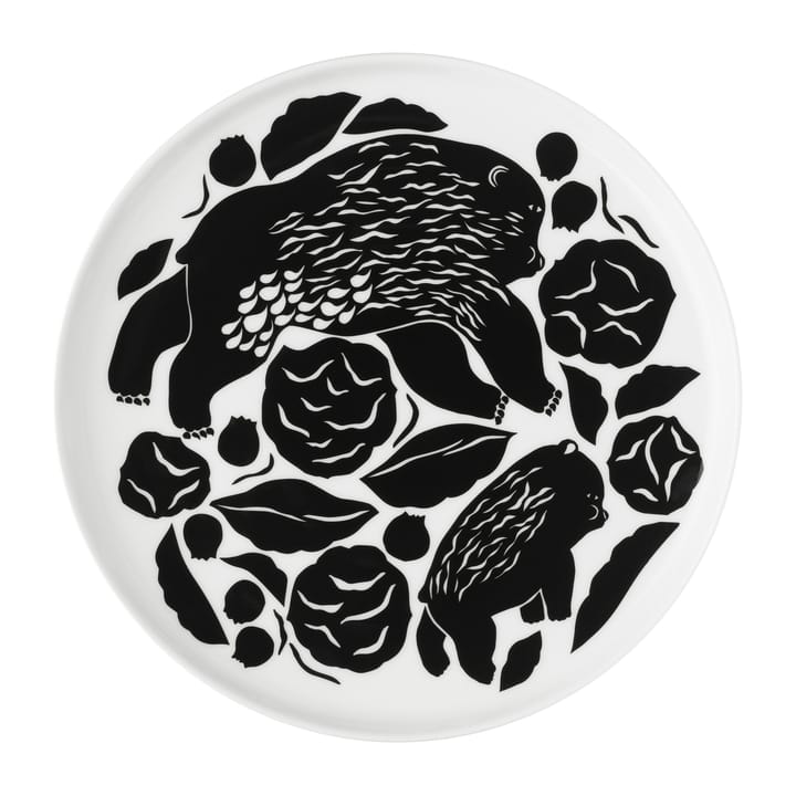 Karhuemo πιάτο Ø 20 cm, Λευκό-σκούρο πράσινο Marimekko