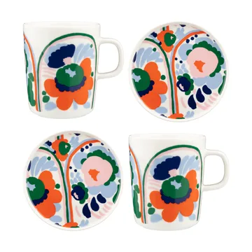 Σετ σερβίτσιου Karuselli 4 τεμαχίων - White-orange-blue-emerald - Marimekko