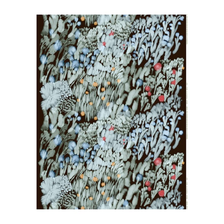 Kuisma ύφασμα - Σκούρο καφέ-κόκκινο-μπλε - Marimekko