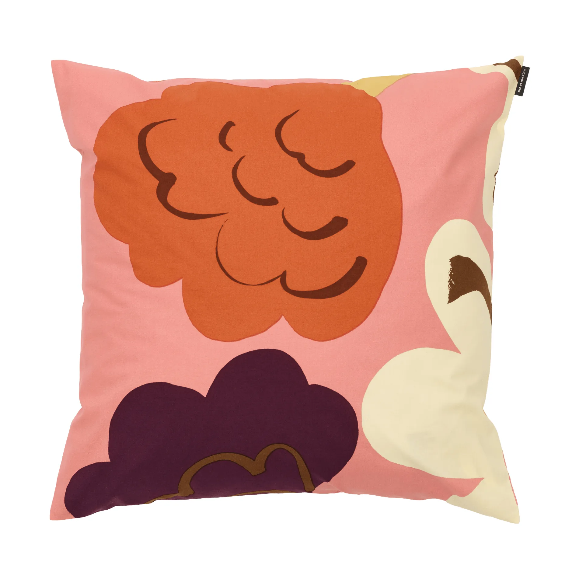 Kukasta Kukkaan μαξιλαροθήκη, Pink-off white-plum-terracotta, 50x50 cm Marimekko