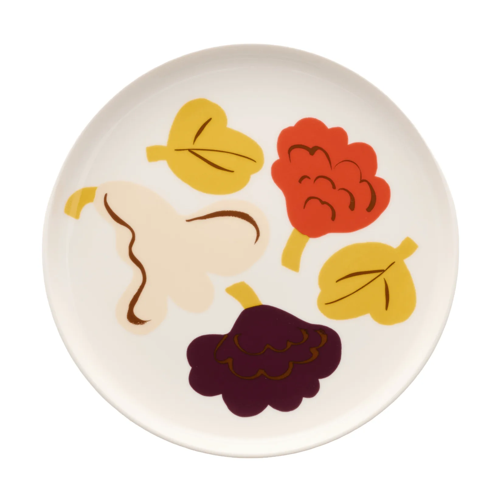 Kukasta Kukkaan πιάτο δείπνου, White-vanilla-terrac-plum, Ø20 cm Marimekko