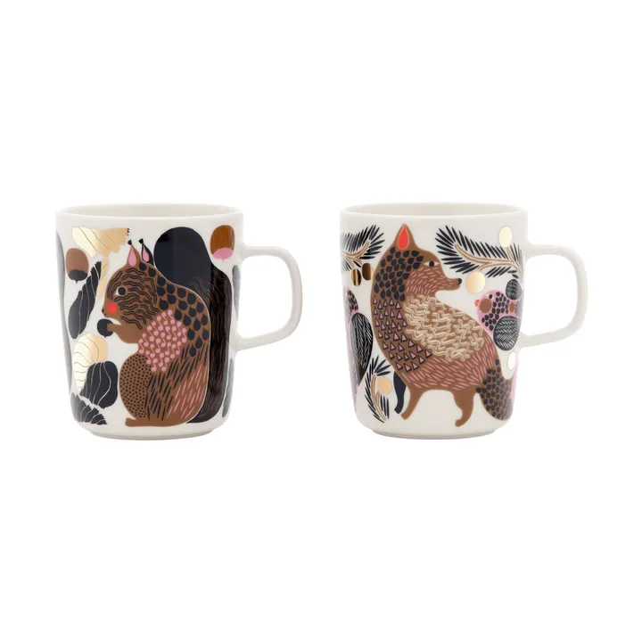 Kurre Ketunmarja κούπα - White-multicolour-gold, 25 cl, σετ 2 τεμ. - Marimekko