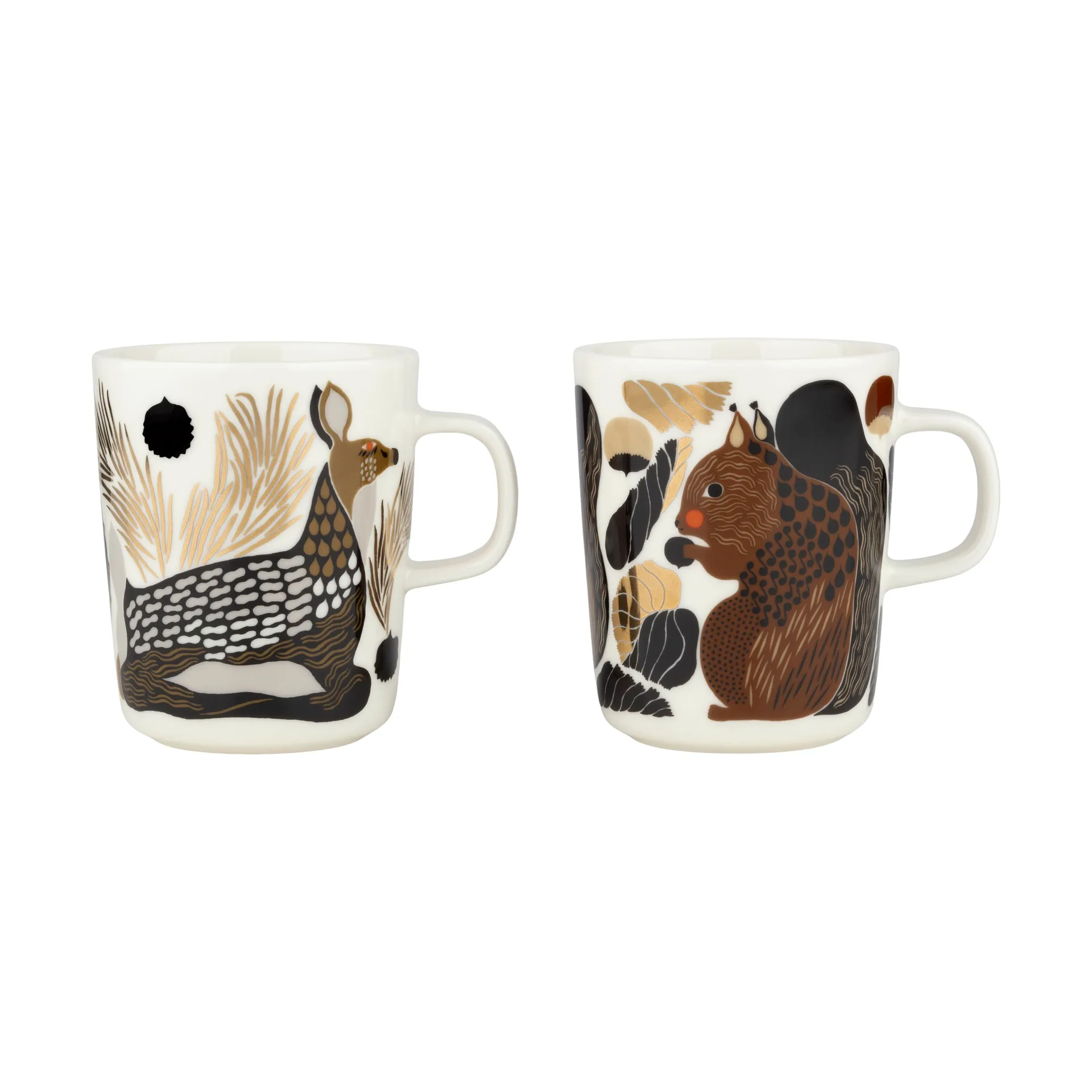 Kurre & Peura κούπα 25 cl 2 τεμάχια, White-brown-green Marimekko