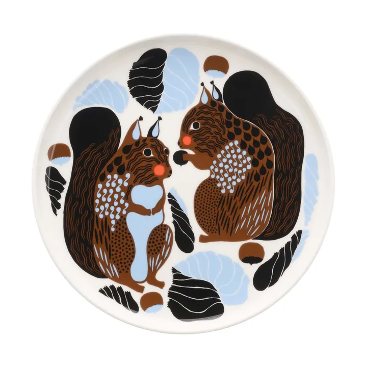 Kurre πιάτο - White-brown-black-light blue - Marimekko
