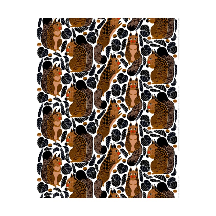 Βαμβακερό ύφασμ�α Kurre - White-brown-black-red - Marimekko