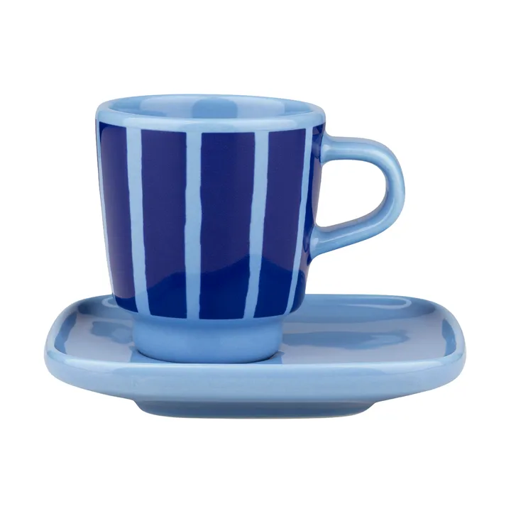 Πικολό εσπρέσο κούπα με πιατάκι - Light blue-blue, 5 cl - Marimekko