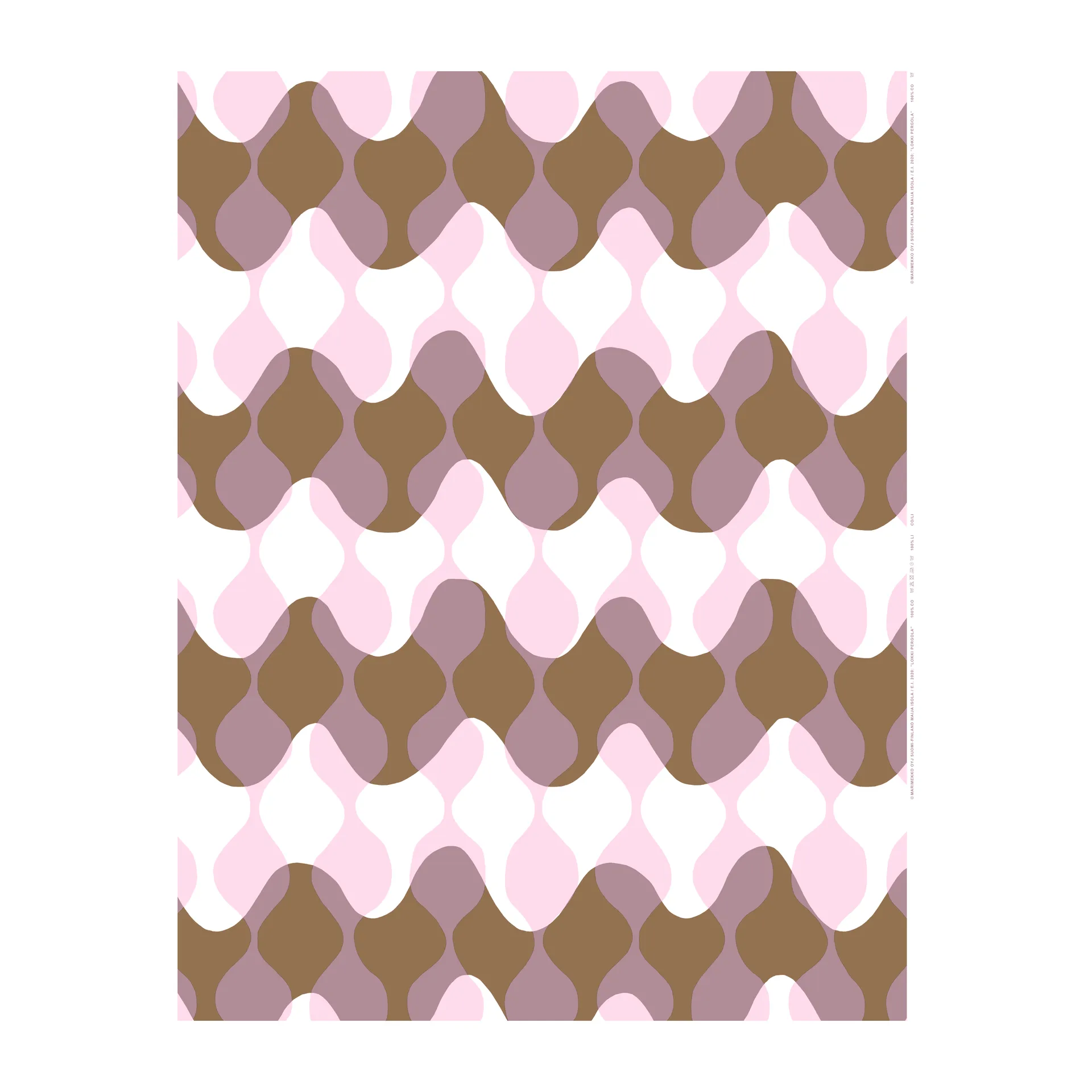 Lokki Pergola ύφασμα, Λευκό-μοβ-καφέ Marimekko