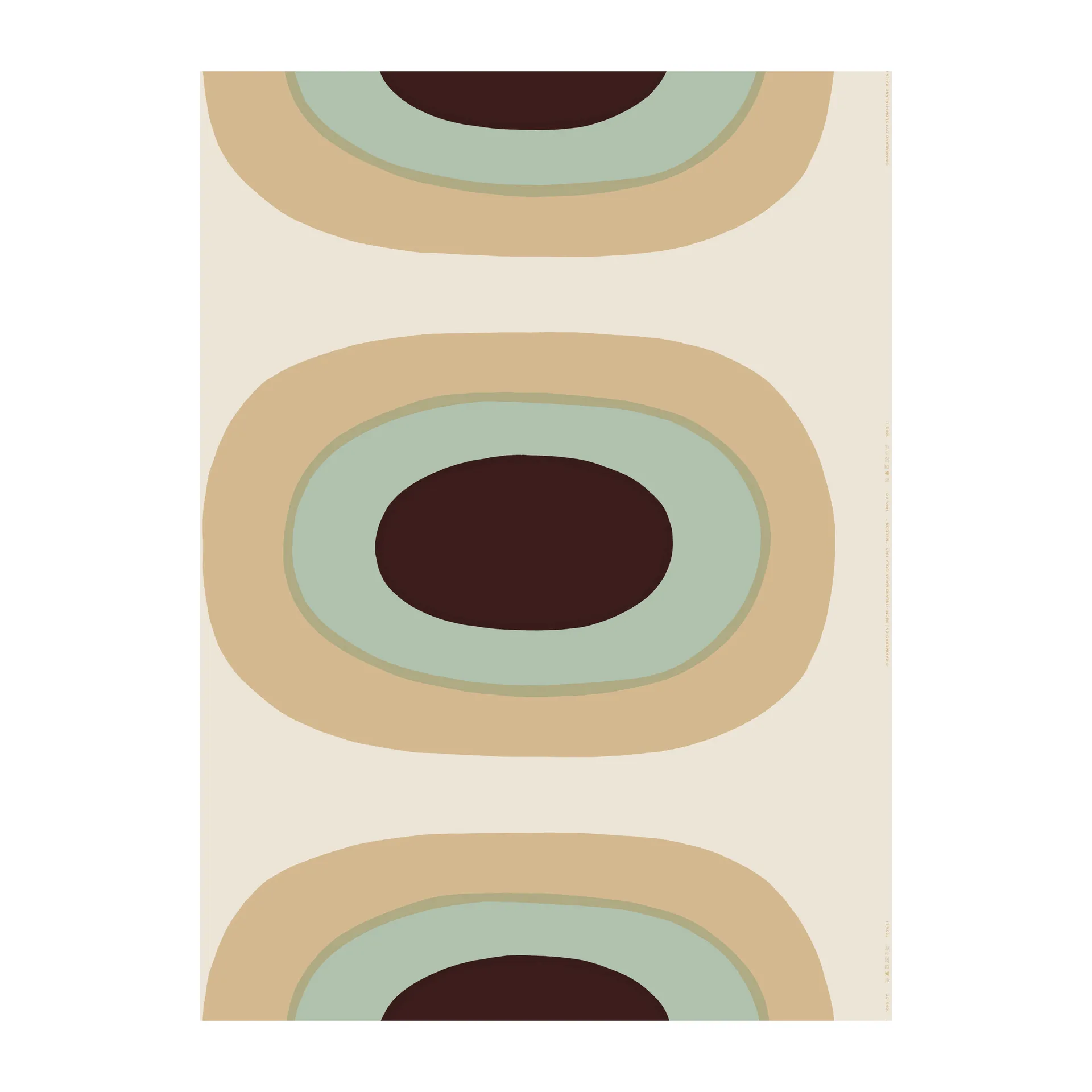 Melooni ύφασμα βαμβάκι-λινό, Μπεζ-μέντα Marimekko