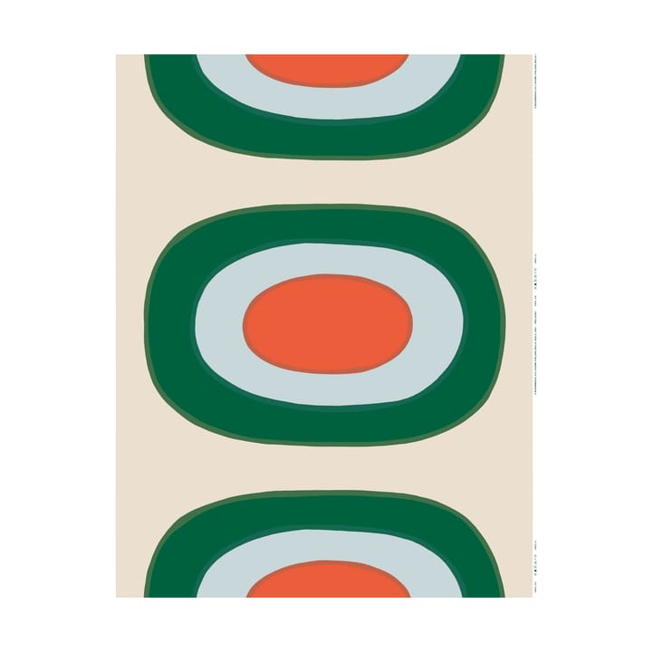 Melooni βαμβακερό ύφασμα - Off white-green-l. blue-orange - Marimekko