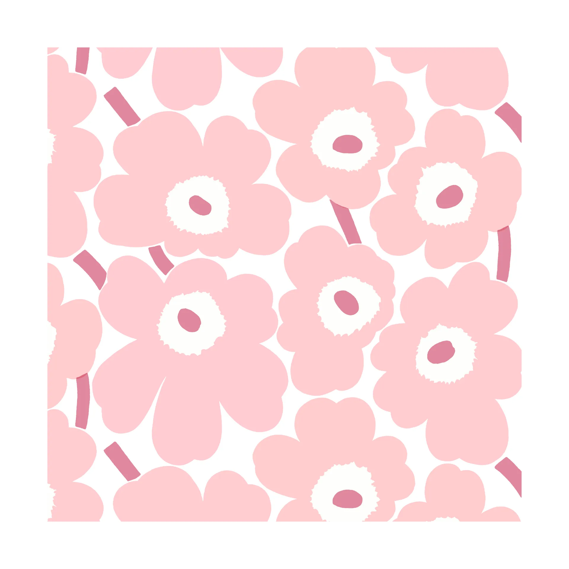 Mini Unikko χαρτοπετσέτες 20-pack, Light Pink Marimekko