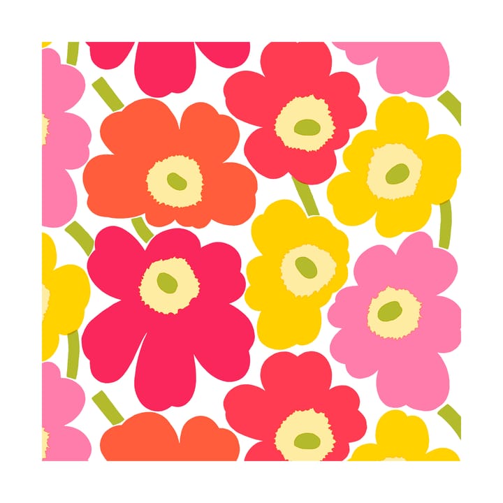 Mini Unikko χαρτοπετσέτες 20-pack - Pink-yellow - Marimekko