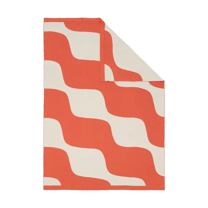 Ταϊφούνι ριχτάρι - Off white-orange red, 140x180 cm - Marimekko