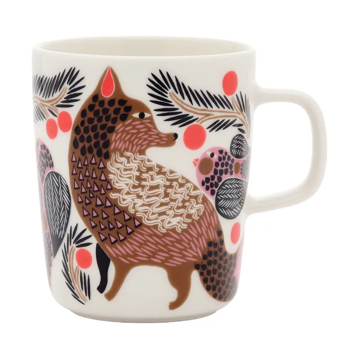 Oiva Ketunmarja κούπα 25 cl - White-bronze-pink-petrol - Marimekko
