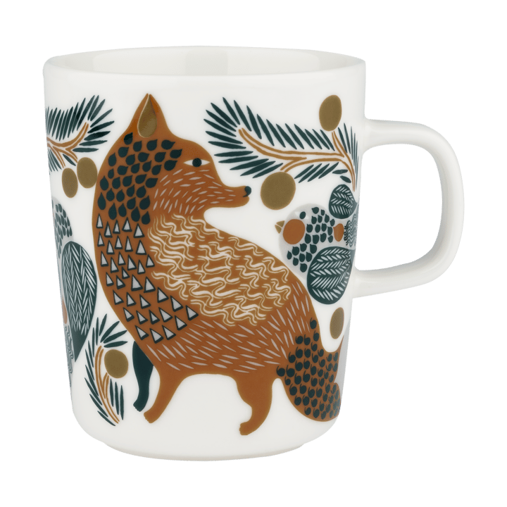Oiva Ketunmarja κούπα 25 cl, White-brown-dark green Marimekko