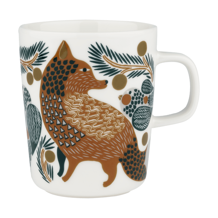 Oiva Ketunmarja κούπα 25 cl - White-brown-dark green - Marimekko