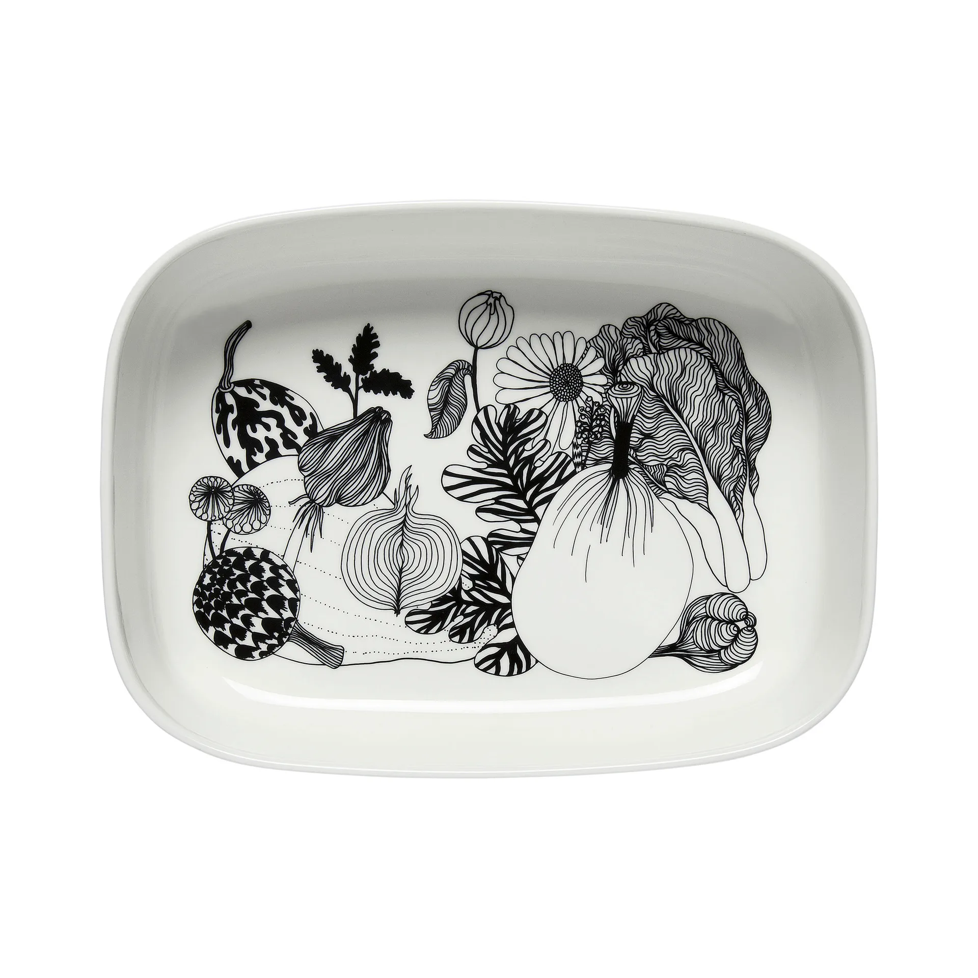 Oiva Siirtolapuutarha μπολ σερβιρίσματος, Λευκό-μαύρο Marimekko