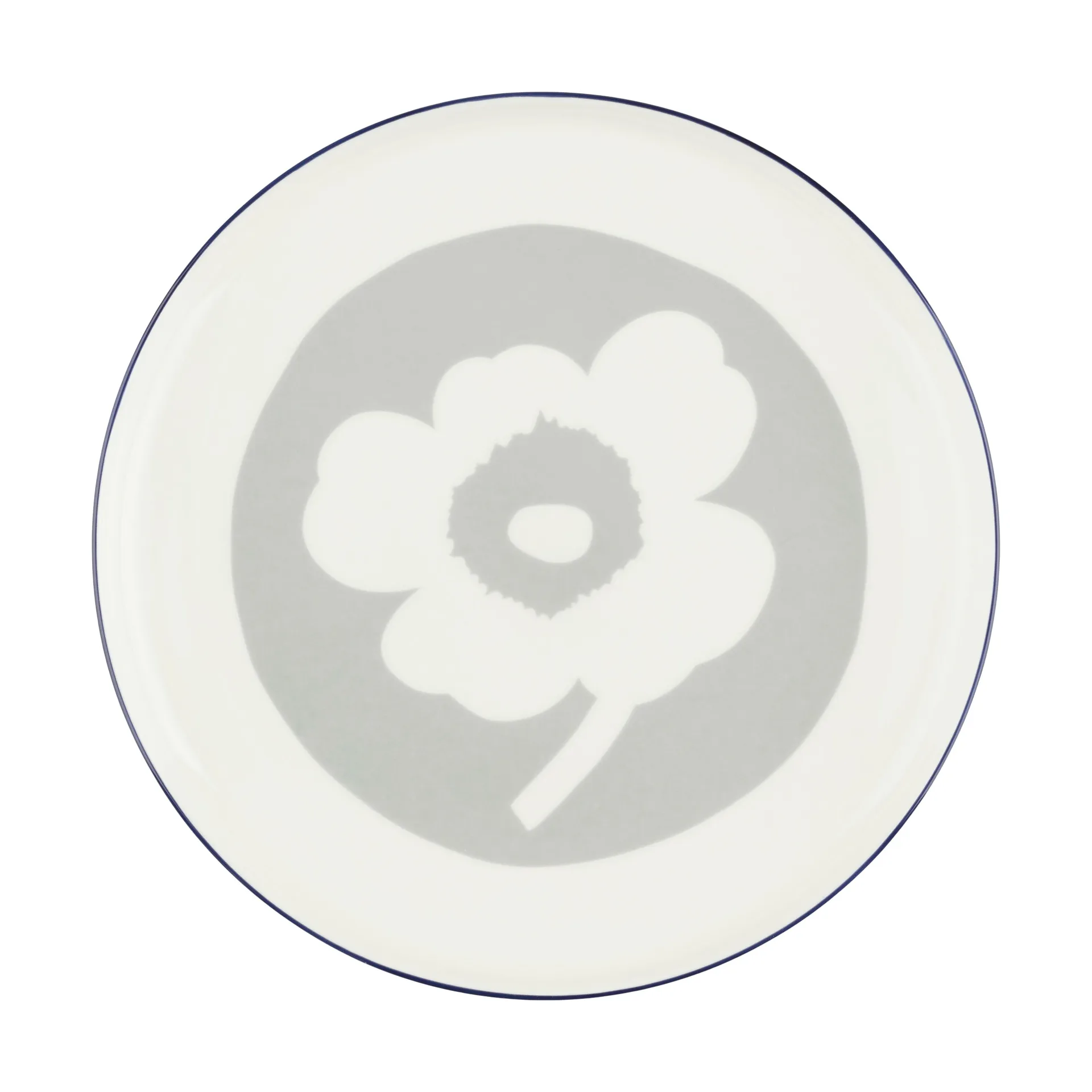 Oiva Unikko πιάτο Ø25 εκ., White-light grey-cobalt Marimekko