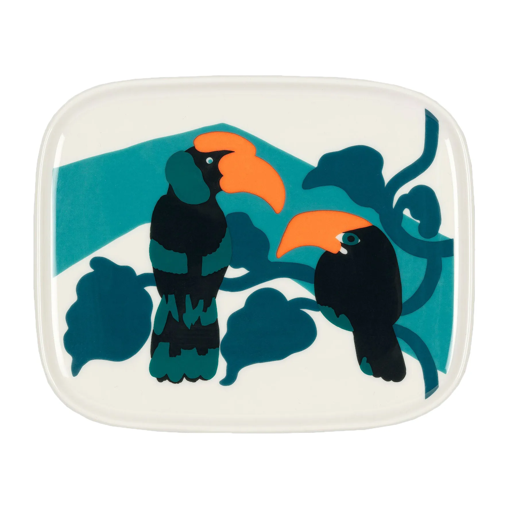 Pepe πιατάκι 12x15 cm, Λευκό-τιρκουάζ-πορτοκαλί Marimekko