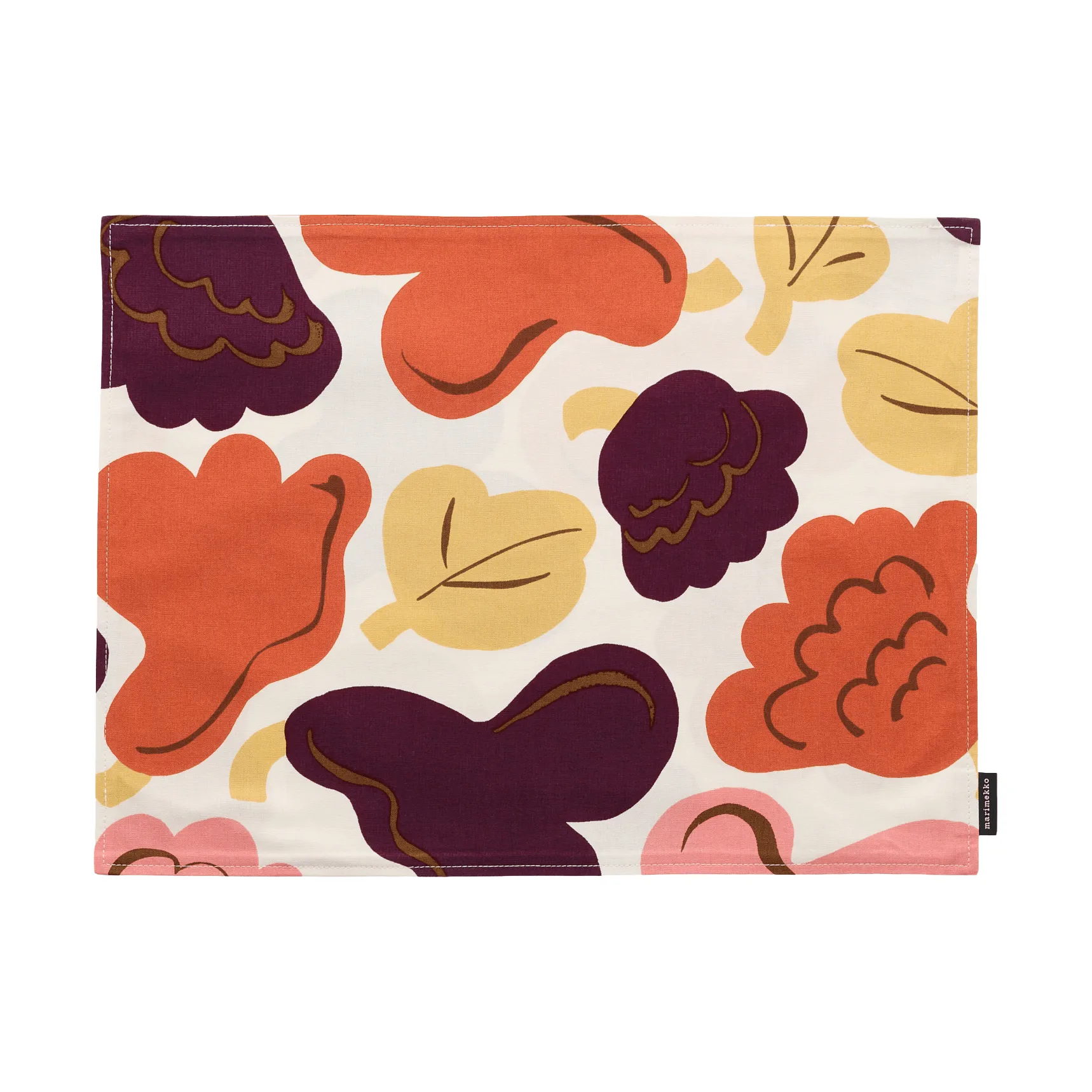 Pieni Kukasta Kukkaan Acryl σουπλά τραπεζιού, Off white-plum-pink-terracotta Marimekko