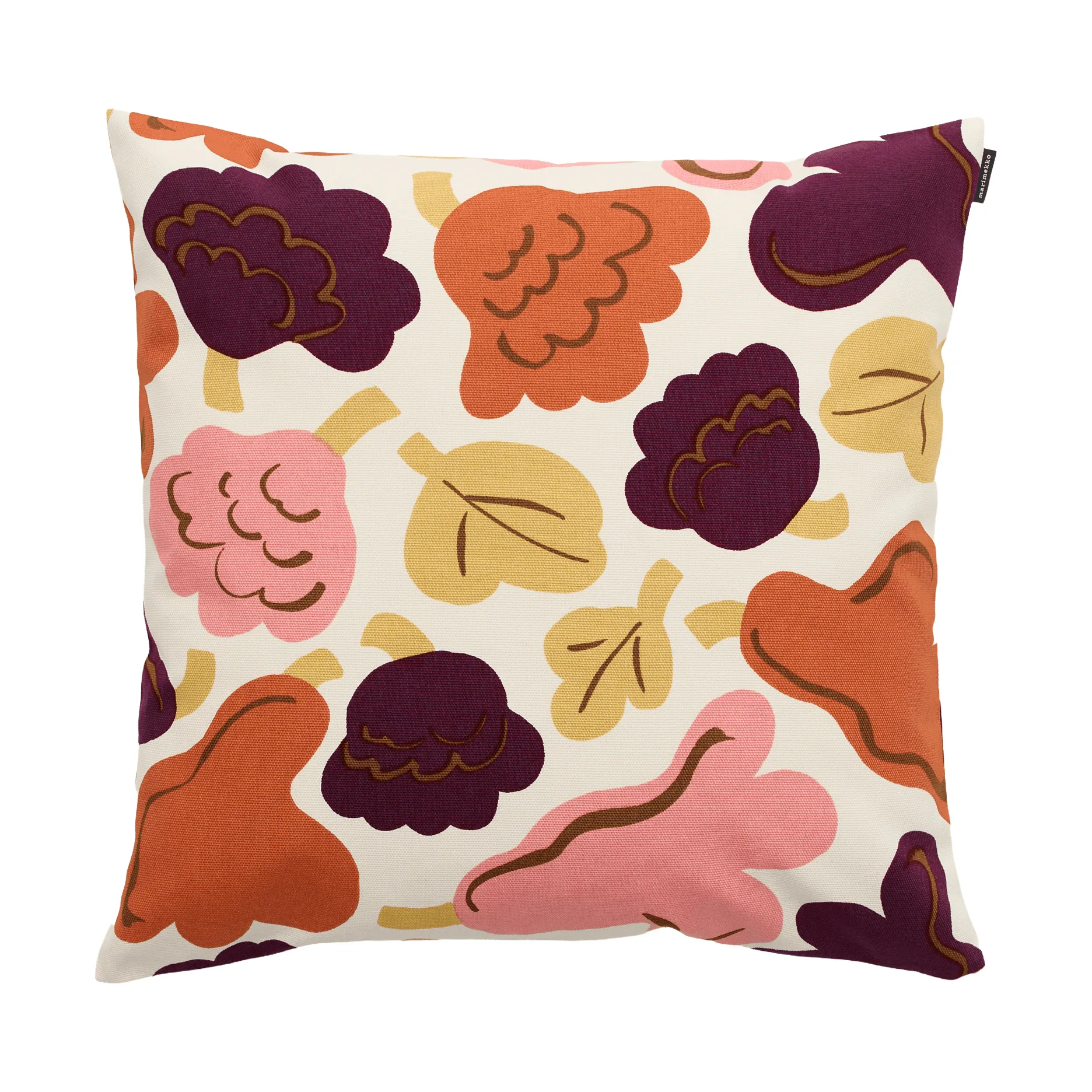 Pieni Kukasta Kukkaan μαξιλαροθήκη, Off white-plum-pink-terracotta, 50x50 cm Marimekko