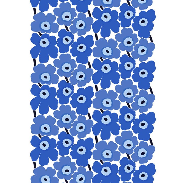 Υφασμα Pieni Unikko 100% βαμβάκι, λευκό-μπλε Marimekko