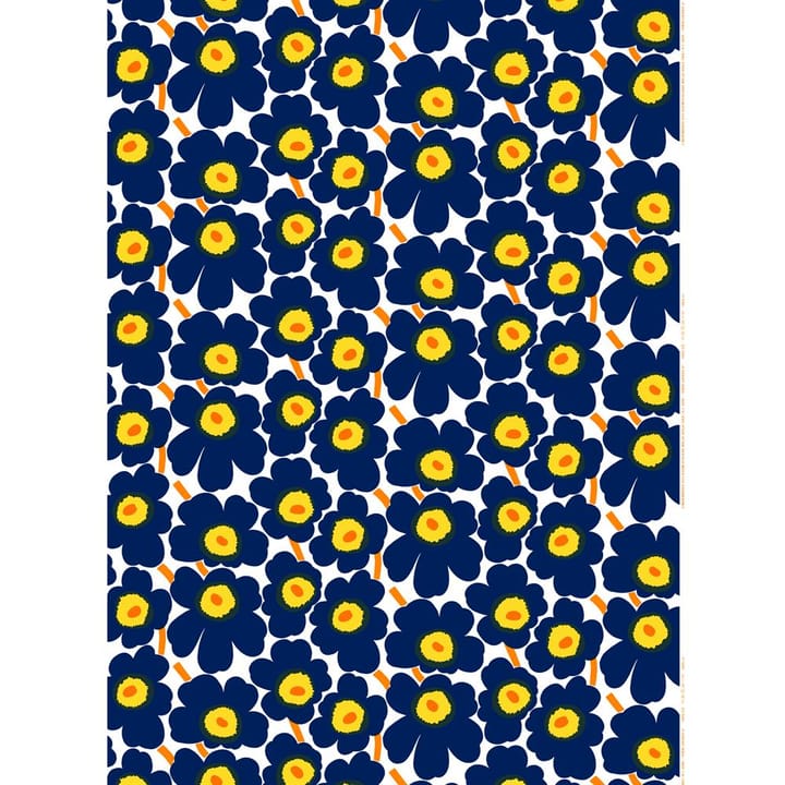Υφασμα Pieni Unikko 100% βαμβάκι, Άσπρο-Μπλε-Κίτρινο
 Marimekko