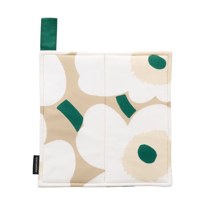 Pieni Unikko ύφασμα για ζεστές κούπες 21,5x21,5 εκ. - Sand-white-hay-emerald - Marimekko