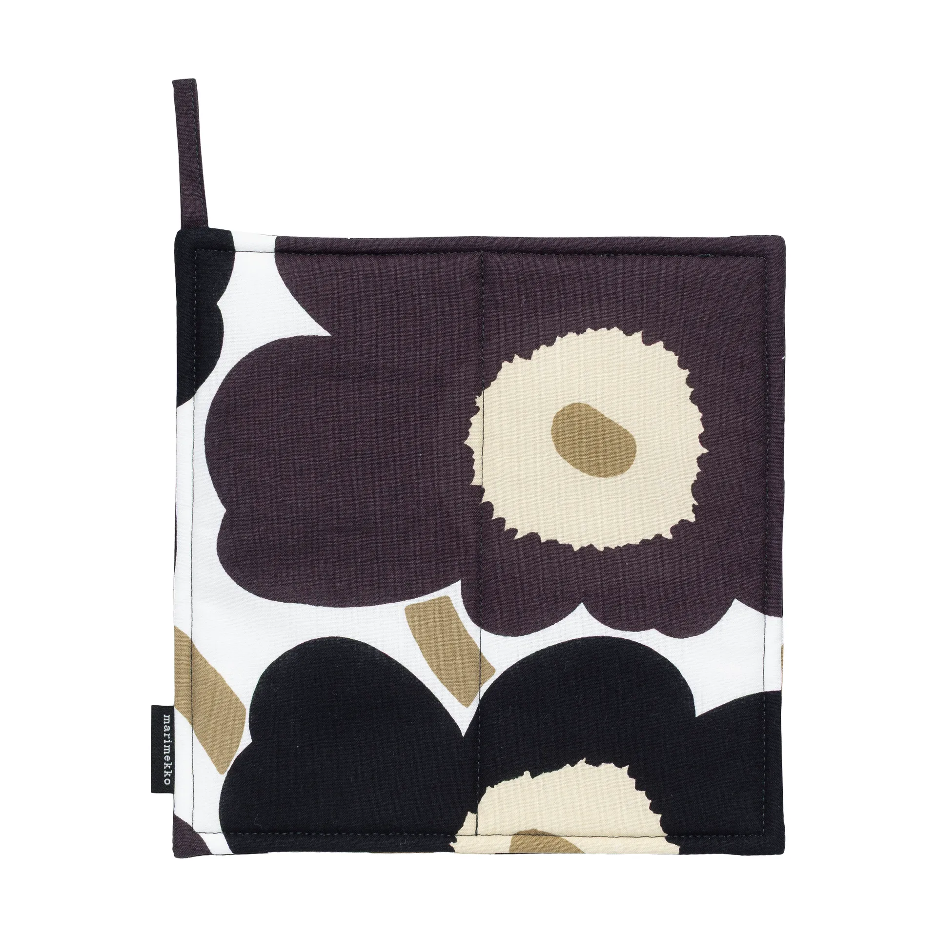 Pieni Unikko ύφασμα για ζεστές κούπες 21,5x21,5 εκ., White-dark grey-beige Marimekko