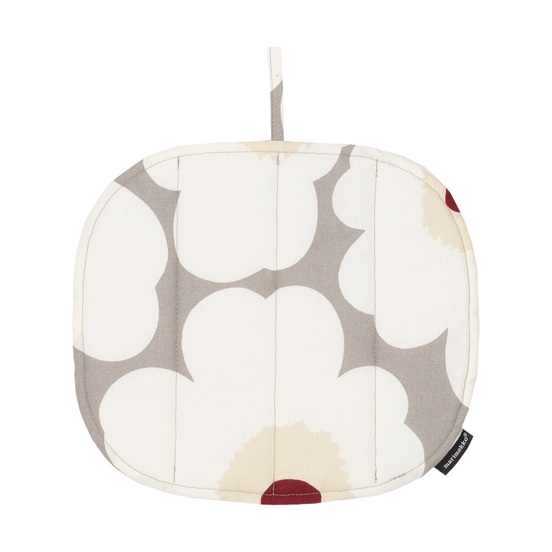 Pieni Unikko γάντι φούρνου 22x25 cm, L. grey-white-d. red-yellow Marimekko