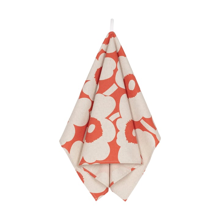 Pieni Unikko πετσέτα κουζίνας από βαμβάκι-λινό 43x70 cm - Orange-linen - Marimekko