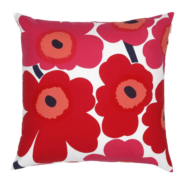 Κάλυμμα μαξιλαριού Pieni Unikko 50x50 cm - κόκκινο-μπλε του ναυτικού - Marimekko