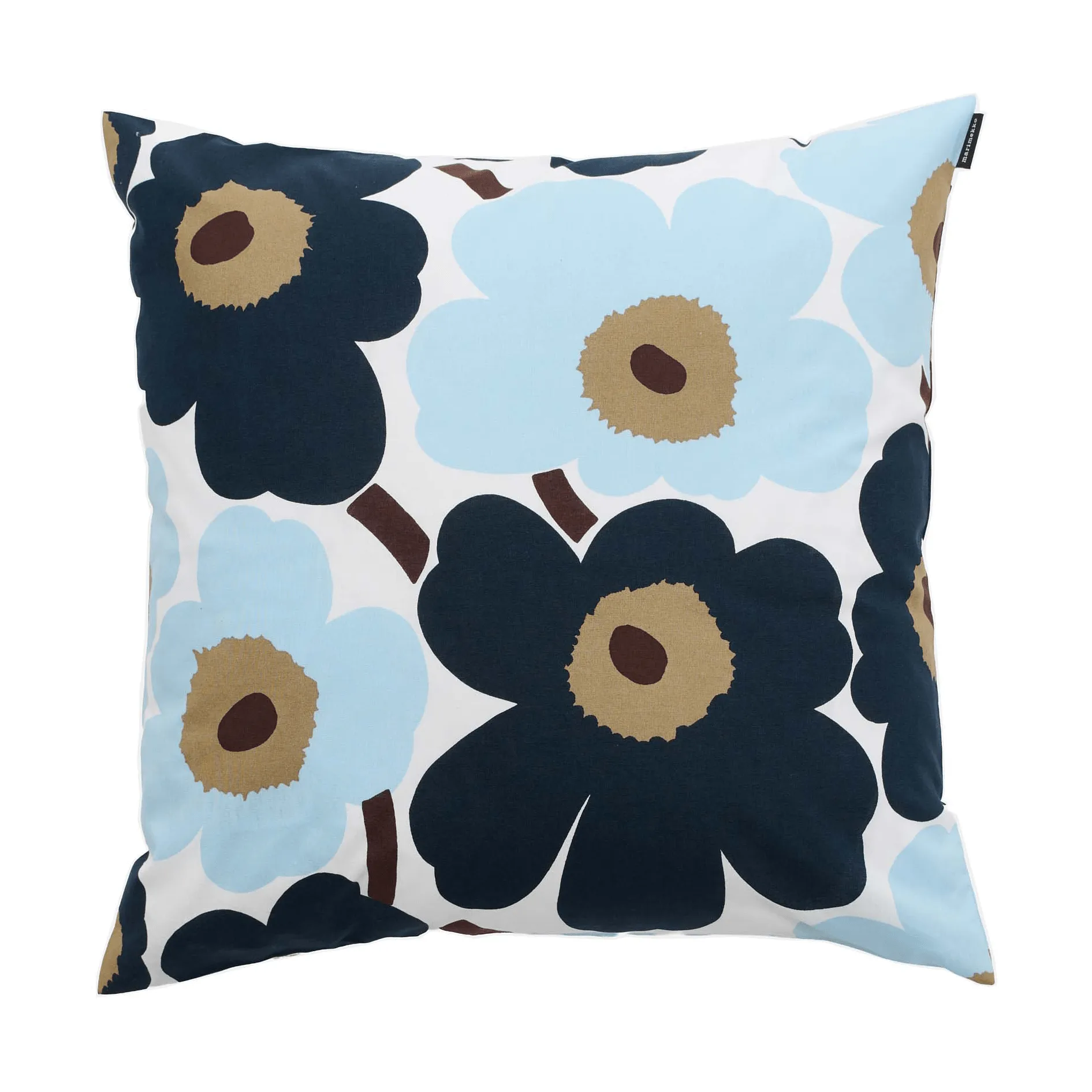 Κάλυμμα μαξιλαριού Pieni Unikko 50x50 cm, White-blueberry-cold blue-dark brown Marimekko