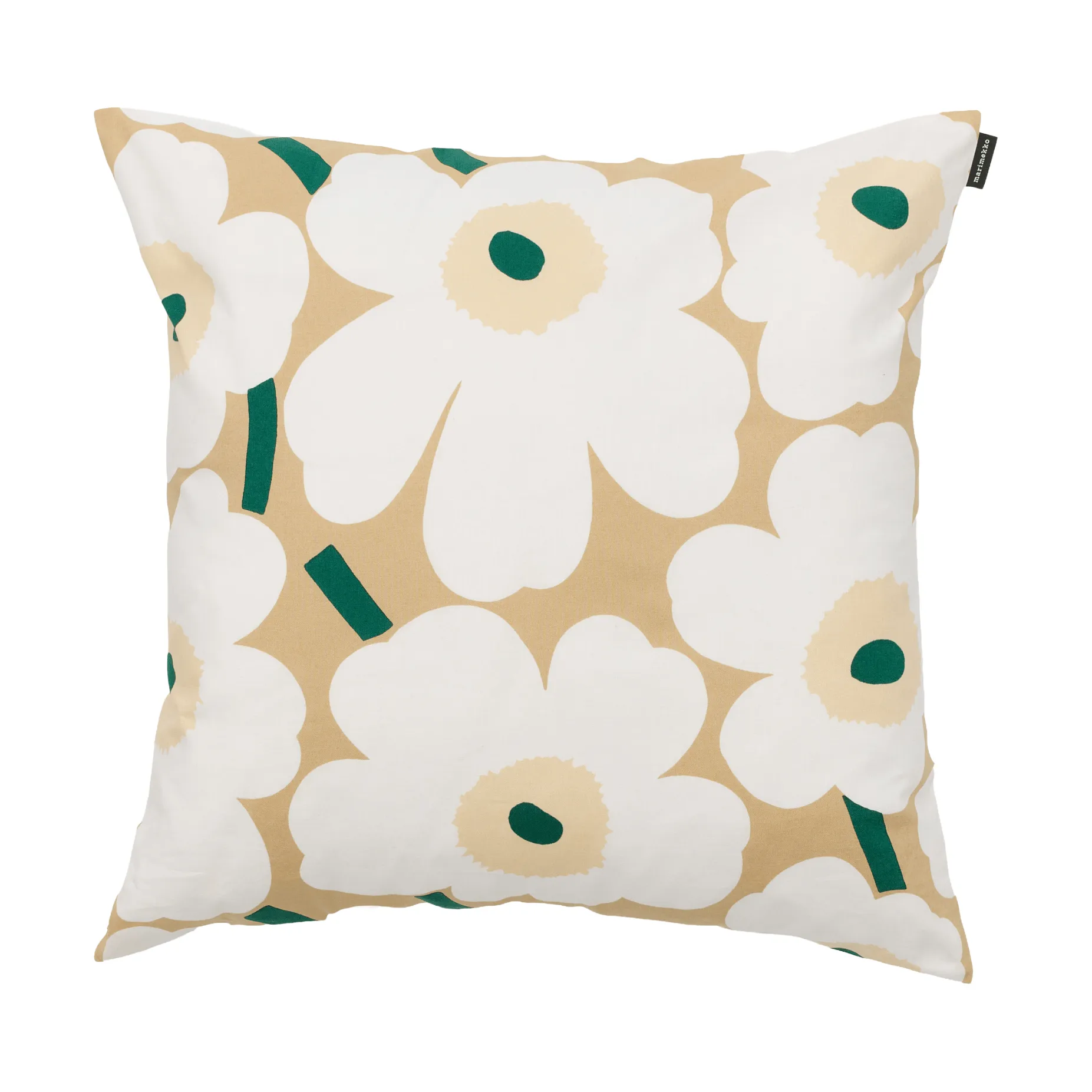 Pieni unikko μαξιλαροθήκη 50x50 εκ., Sand-white-hay-emerald Marimekko