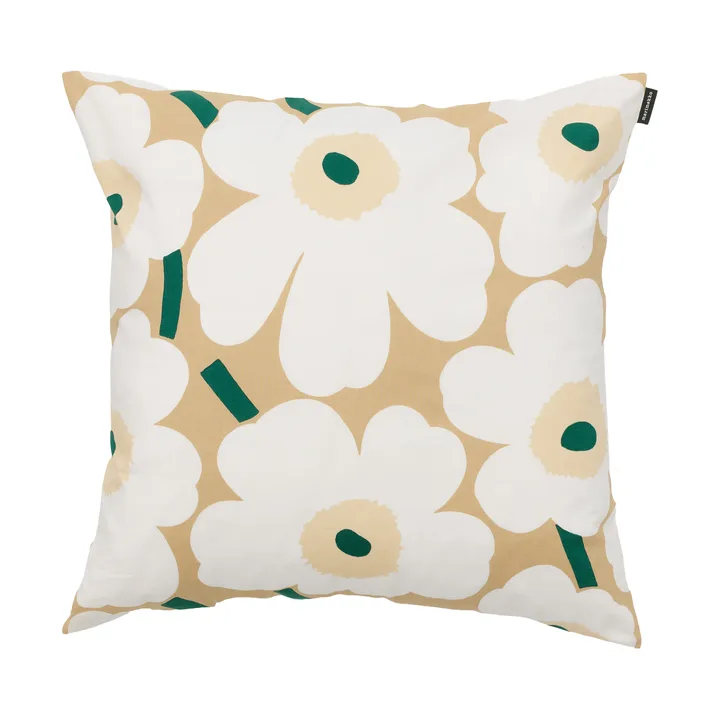 Pieni unikko μαξιλαροθήκη 50x50 εκ. - Sand-white-hay-emerald - Marimekko