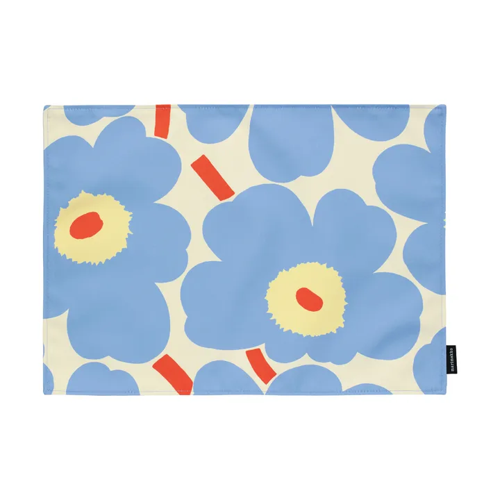 Pieni Unikko σουπλά - Off white-light blue-melon-orange red, 31x42 cm - Marimekko