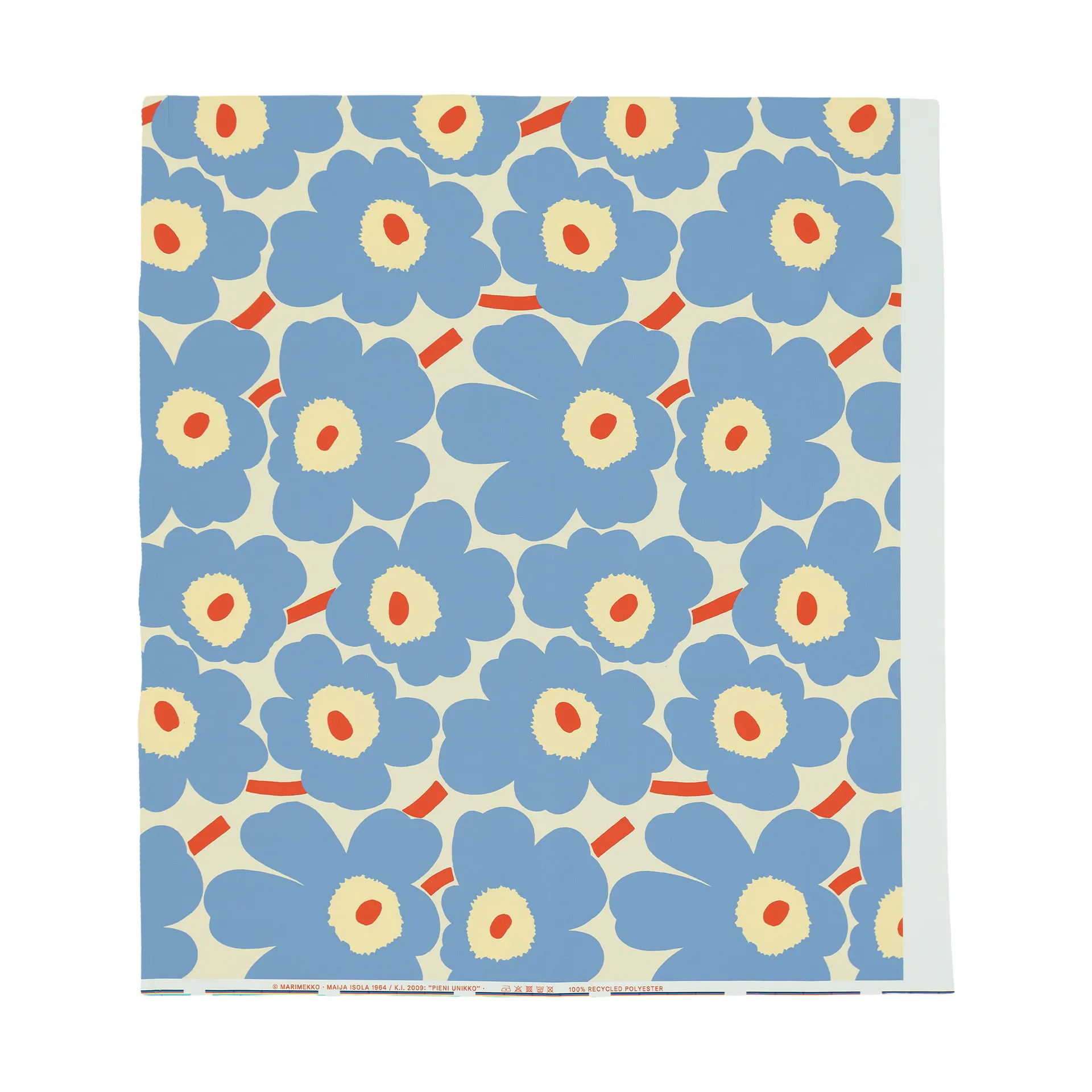 Pieni unikko εξωτερικό ύφασμα, Off white-light blue-melon-orange red Marimekko