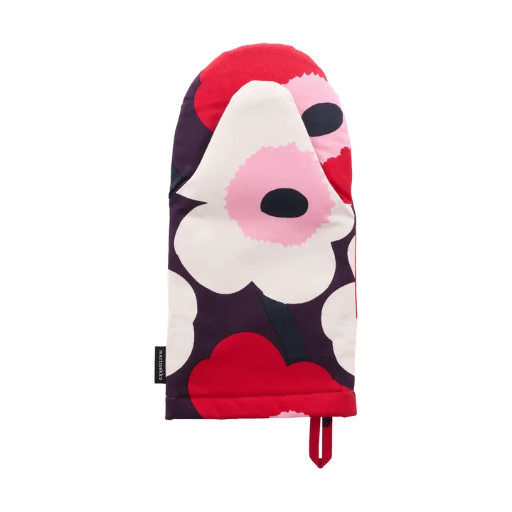 Pieni Unikko γάντι φούρνου - Plum-cranberry-Off white-rose - Marimekko