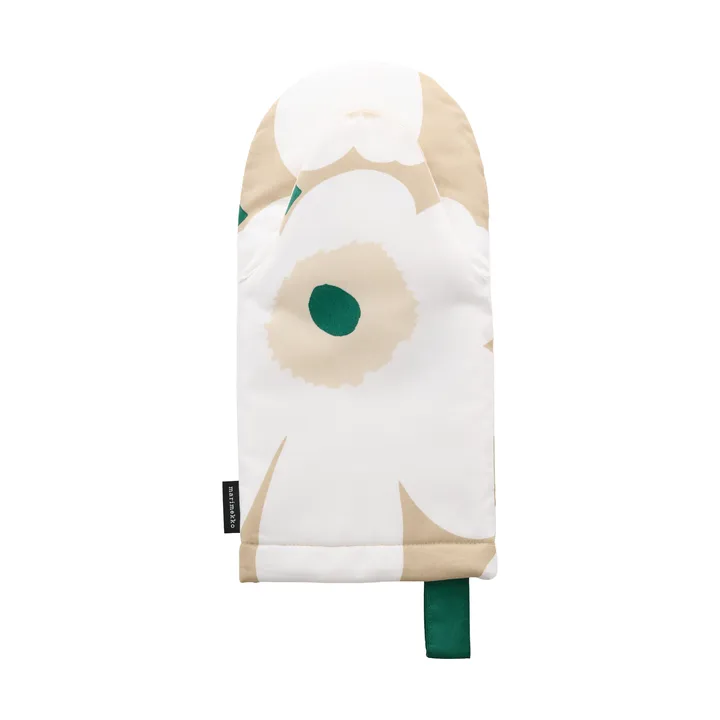 Pieni Unikko γάντι φούρνου - Sand-white-hay-emerald - Marimekko