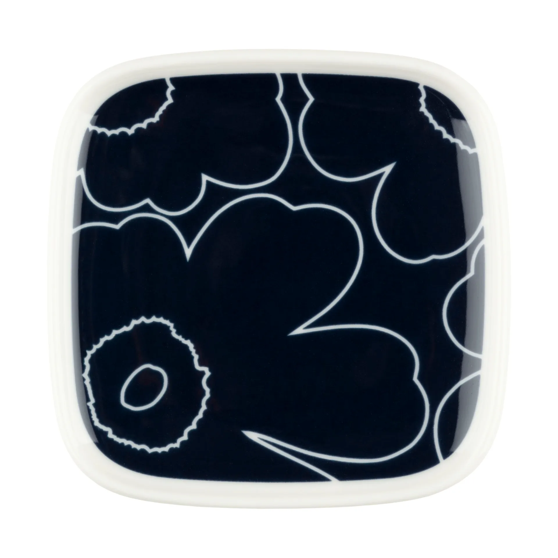 Piirto Unikko πιατάκι 10x10 εκ., White-dark blue Marimekko